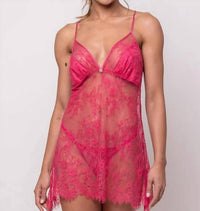 Mari M Lingerie Diva Lace Nightie in hot pink - women's item