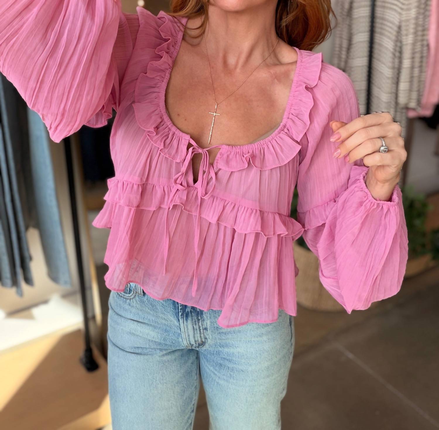 Le Lis - Ruffle Scoop Neck Top