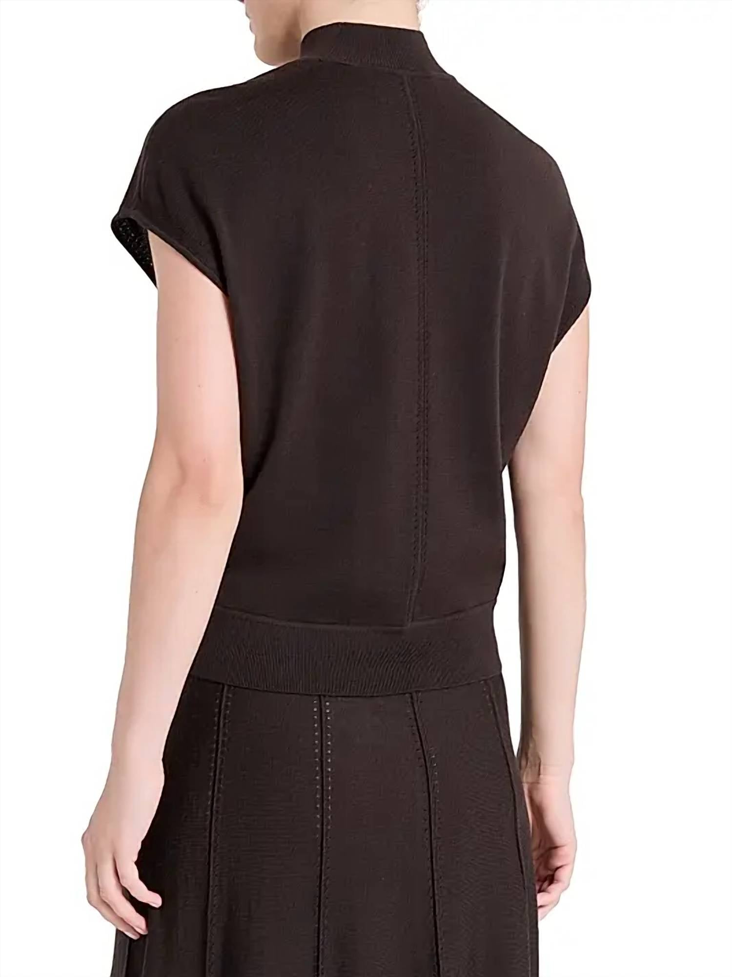 TWP Wren Wool Mock Turtleneck Top in delicioso - women's blouse - alternate view