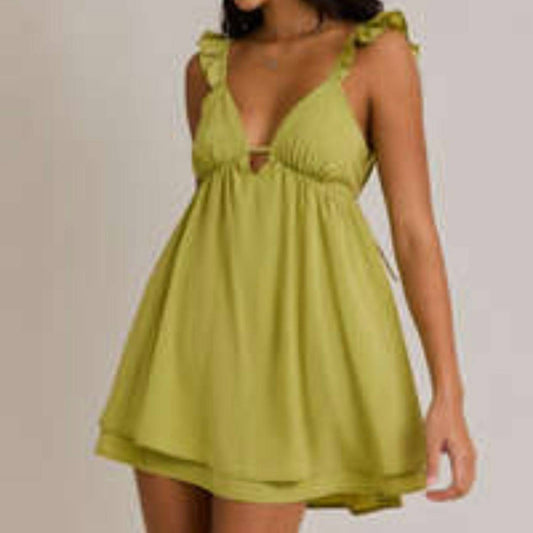 Le Lis - Ruffle Sleeve Baby Doll Mini Dress