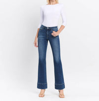 VERVET BY FLYING MONKEY Snowdrop High Rise Trouser Hem Bootcut Jeans in medium wash - women's jeans - view 6