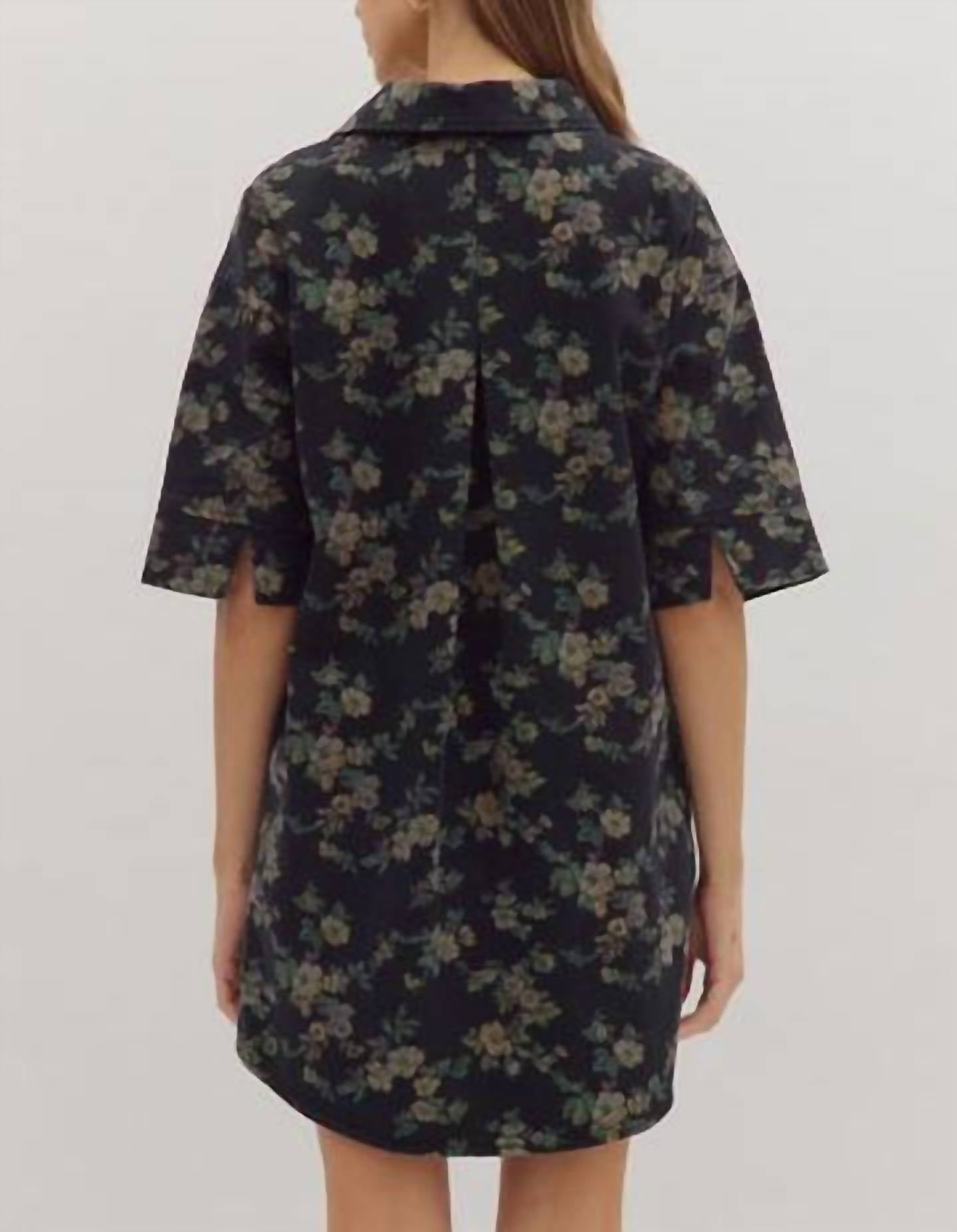 Entro - Floral Print Half Sleeve Mini Dress