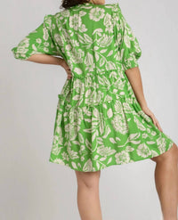 Umgee - Two Tone Tiered Floral Dress