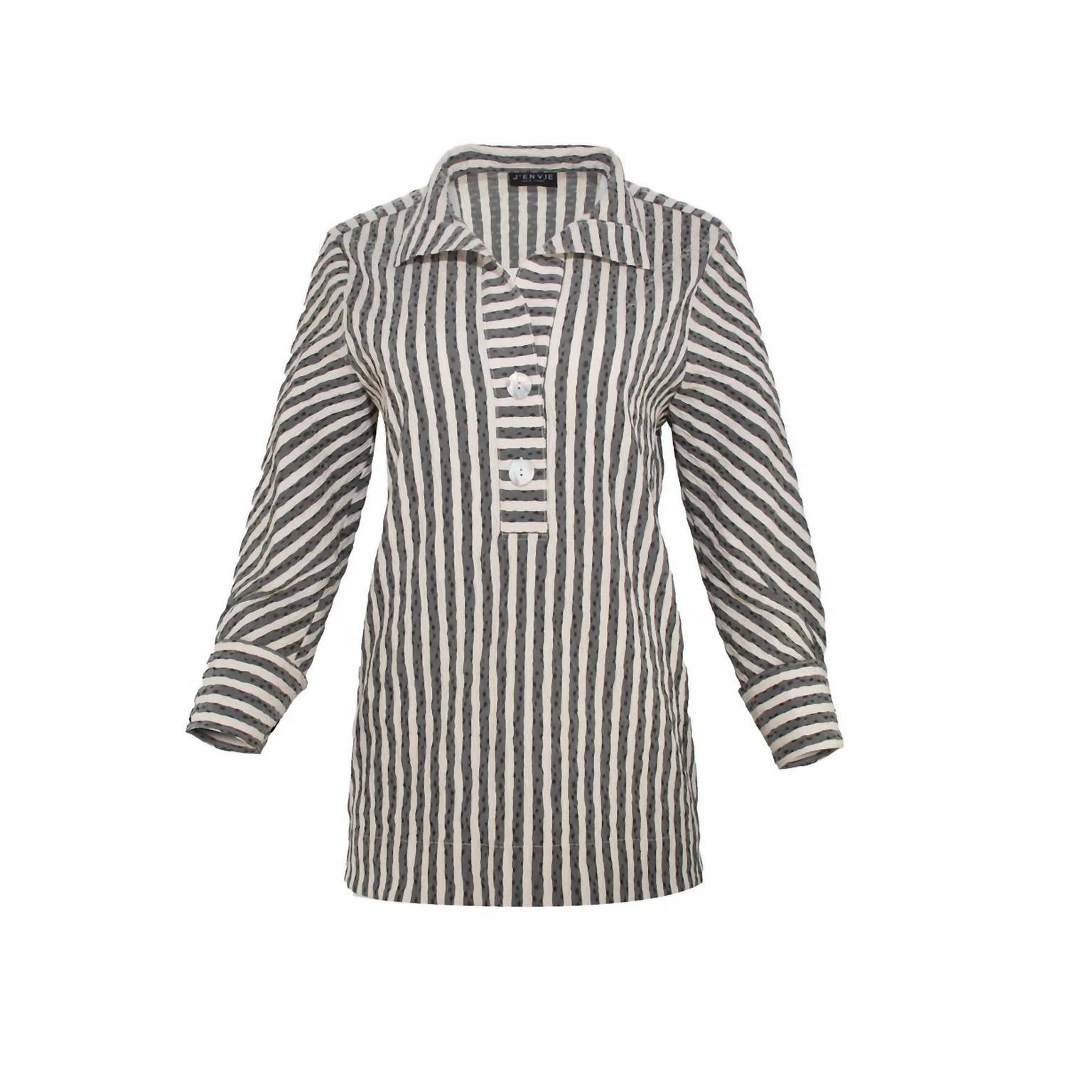 J'Envie/Eli Women's Panama Shirt in black sand - women's shirt