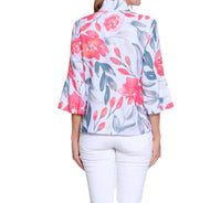 Multiples Blushing Garden Statement Jacket in floral - women's shirt - detail view