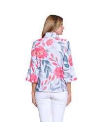 Multiples Blushing Garden Statement Jacket in floral - women's shirt - alternate view