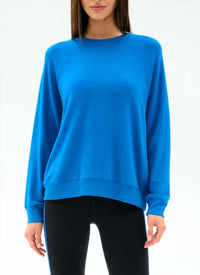 SPLITS59 Andie Oversized Fleece Sweatshirt in stone blue - women's top