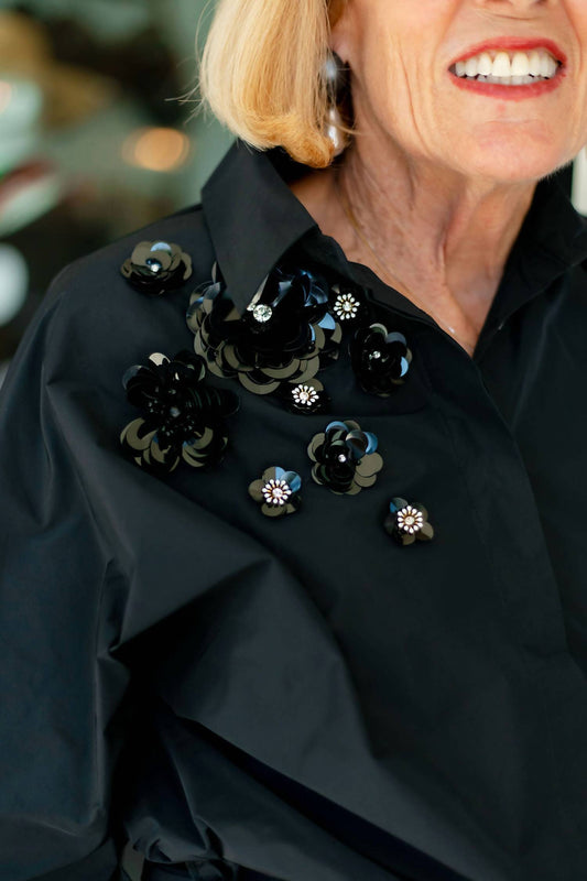 Psophia - Taffeta Sequin Blouse