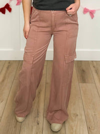 Risen - Draya High-rise Wide Leg Cargo Pants