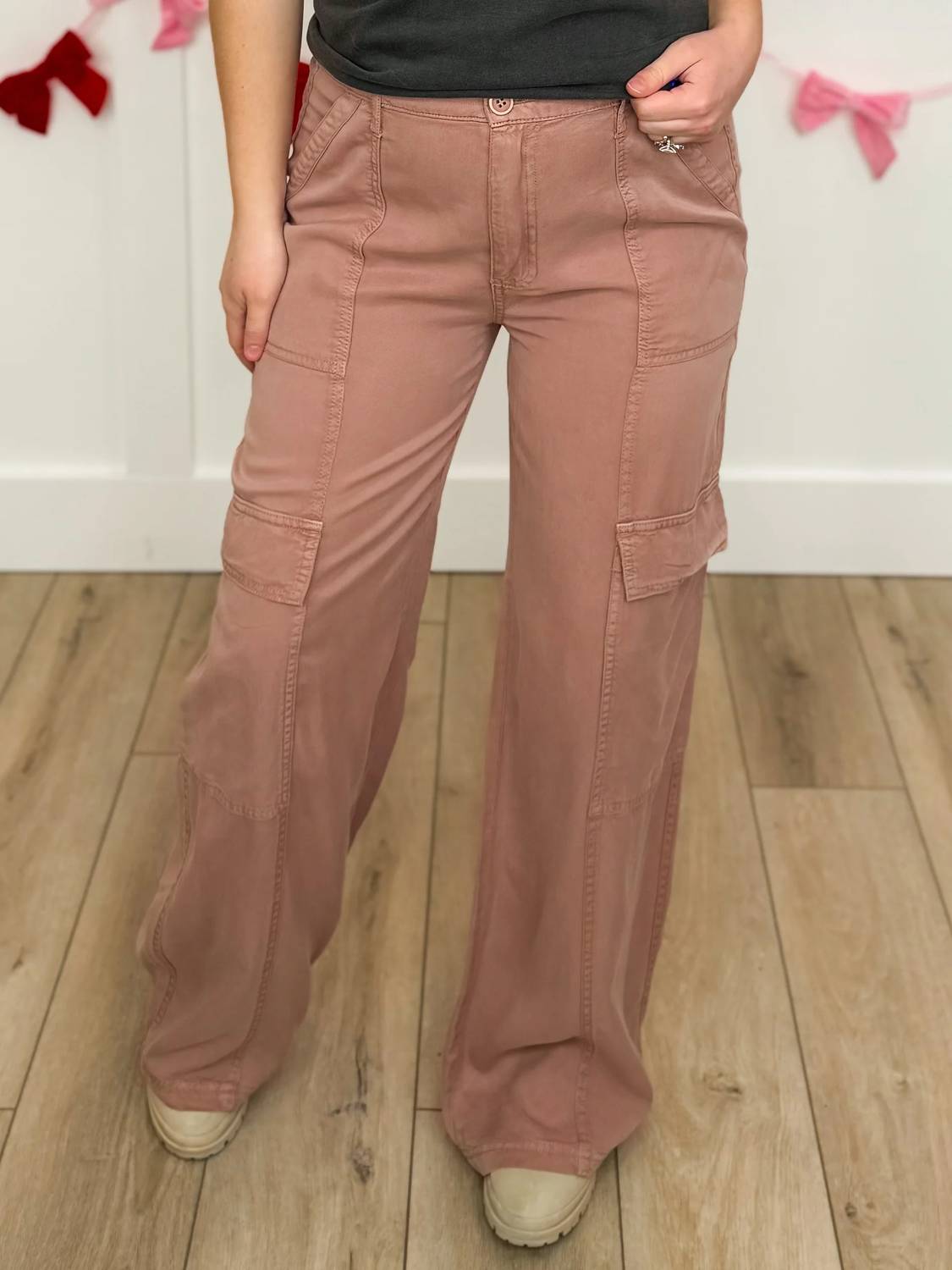 Risen - Draya High-rise Wide Leg Cargo Pants