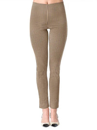 GRETCHEN SCOTT Checkmate Gripeless Pull On Pant in black khaki - women's pants