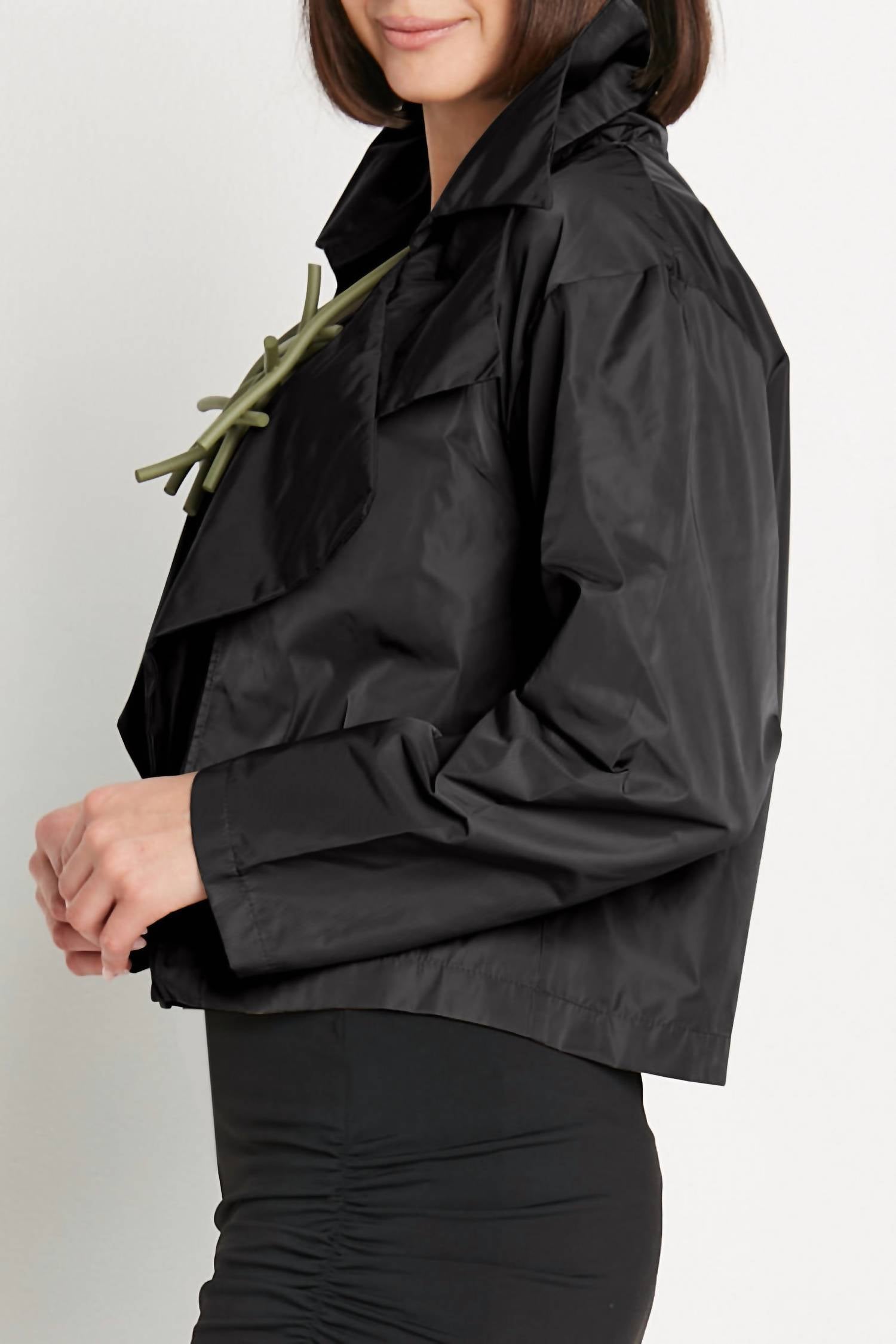 Planet By Lauren G. - Nylon Triple Collar Jacket