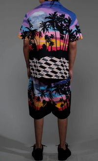 Civilized - Haze Sunset Button Down Short Set
