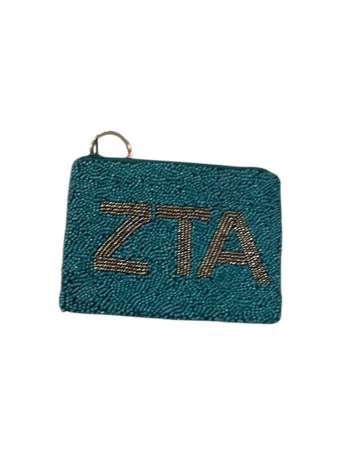 TIANA Zta Beaded Small Coin Purse in green - women's bag