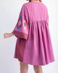 Easel - Embroidered Mini Dress