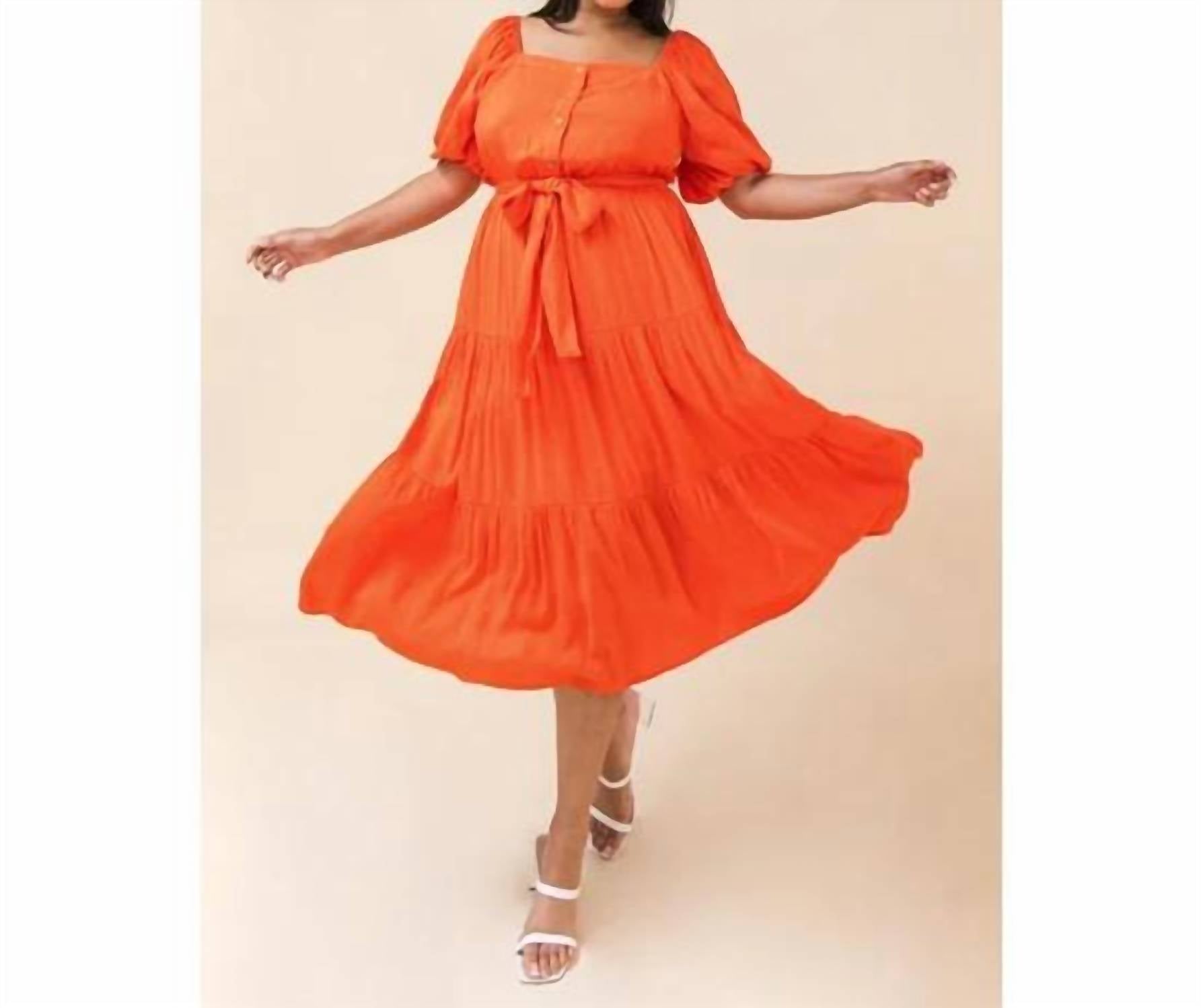 Flying Tomato - Curvy India Woven Midi Dress - Plus