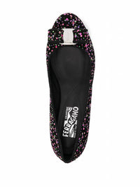 Salvatore Ferragamo Women's Varina Leather Ballerina Shoe in black - women's flats - alternate view