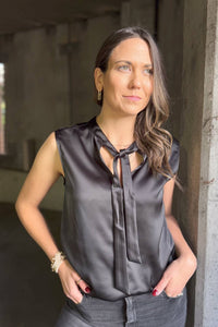 Sanctuary - Tie Neck Satin Top