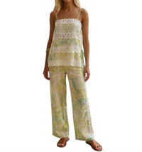 Shop Sevenday Mykonos Top & Pants Set in green - women's sleepwear