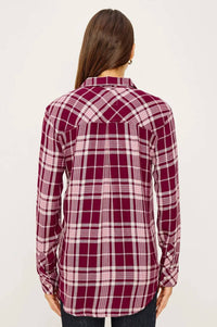Rails Hunter Long Sleeve Plaid Shirt in winterberry - women's shirt - alternate view