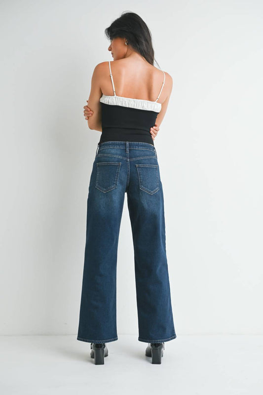 Just Black Denim - Wide Leg Petite Jeans