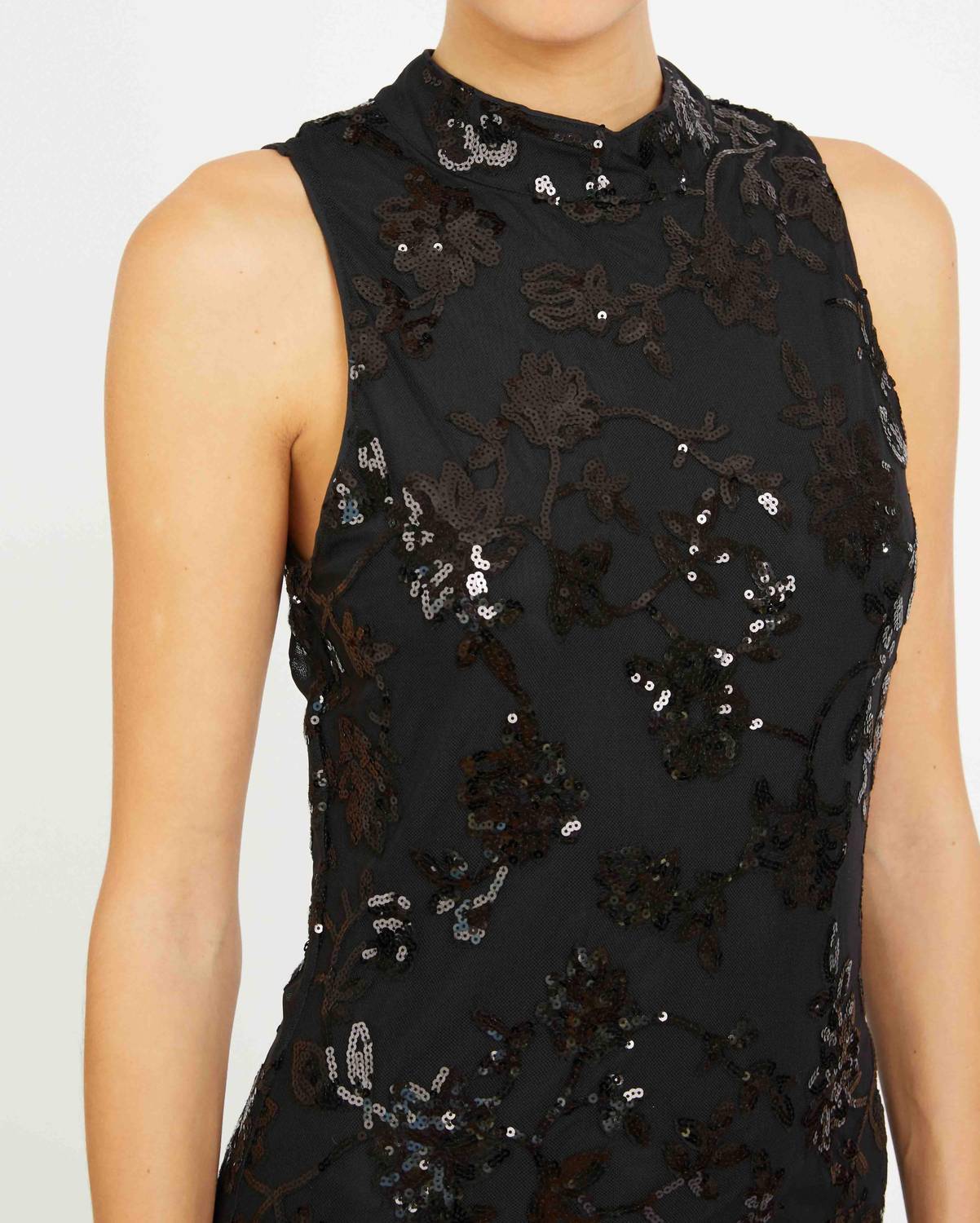 CABALLERO Rayne Mini Dress in black sequin lace - women's dress - alternate view