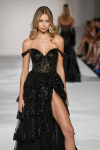 Sherri Hill - Ruffle Tiered Evening Dress