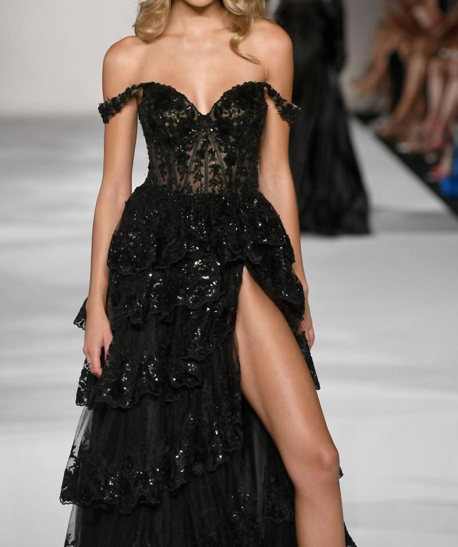 Sherri Hill - Ruffle Tiered Evening Dress