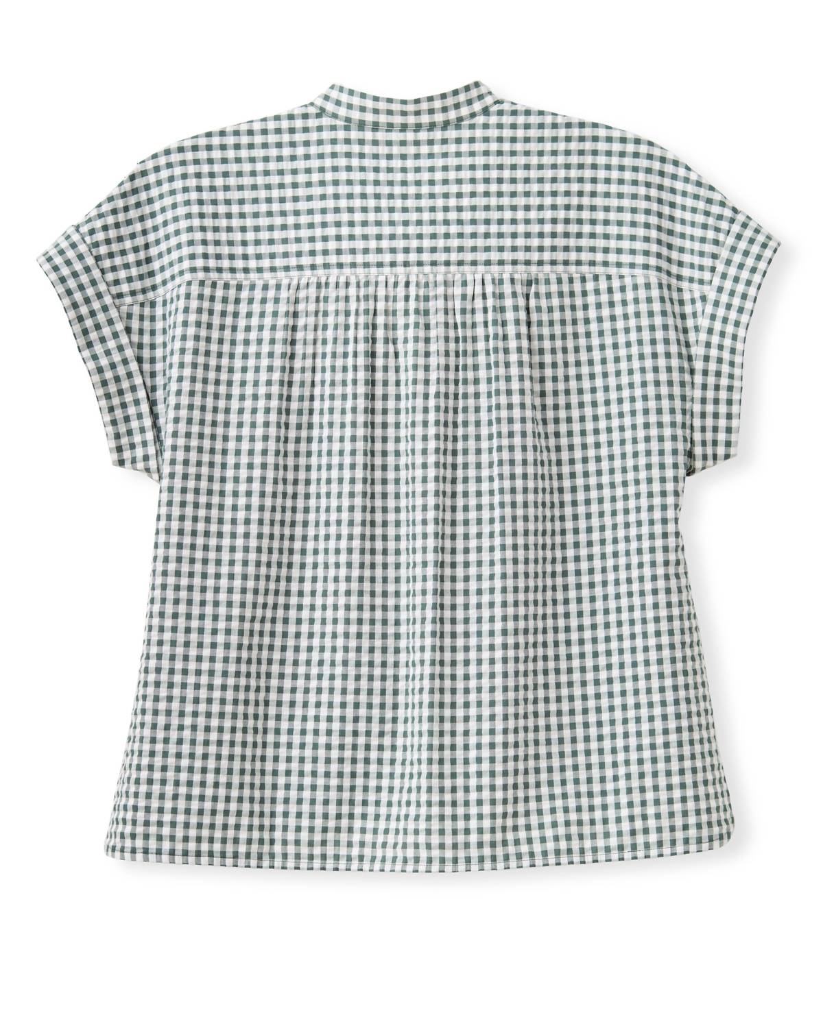 Cartolina Nantucket Margo Short Sleeve Shirt in moss - women's shirt - view 4