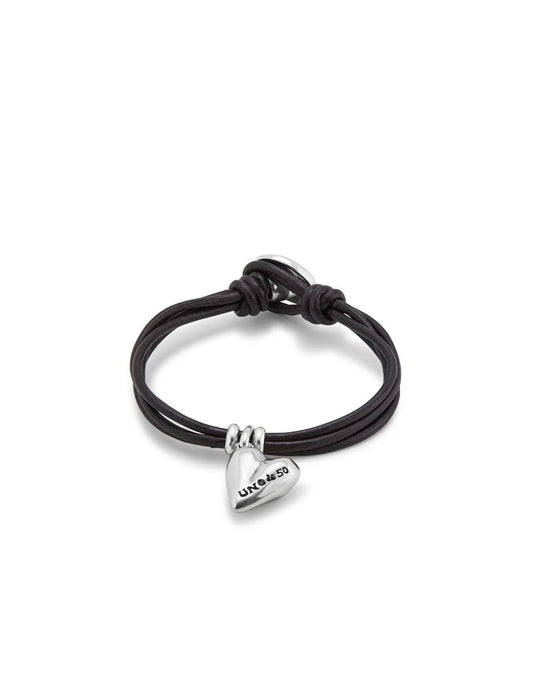 Unode50 - Leather Bracelet With A Heart Charm