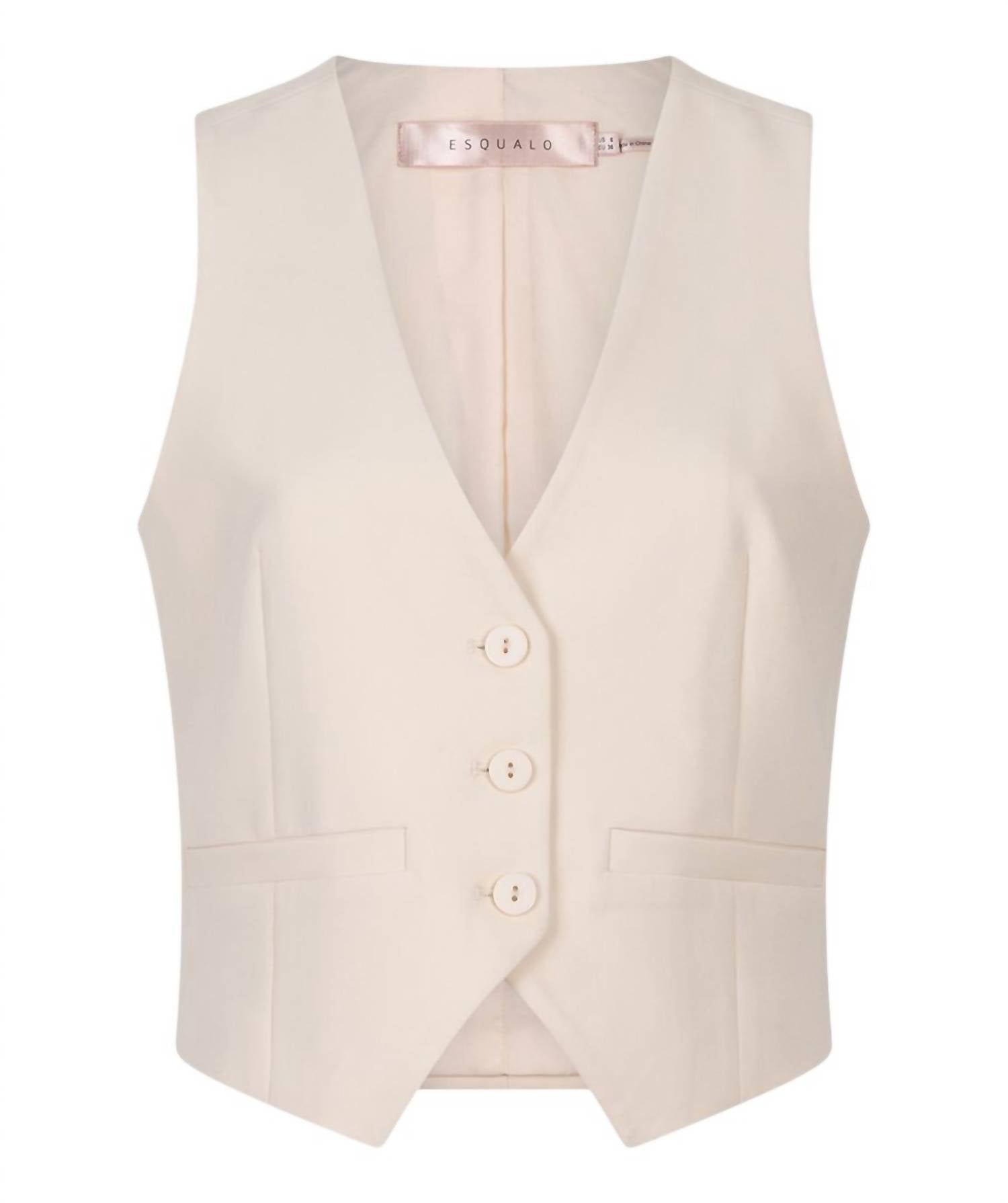 Esqualo - Short City Button Up Gilet Sleeveless Vest