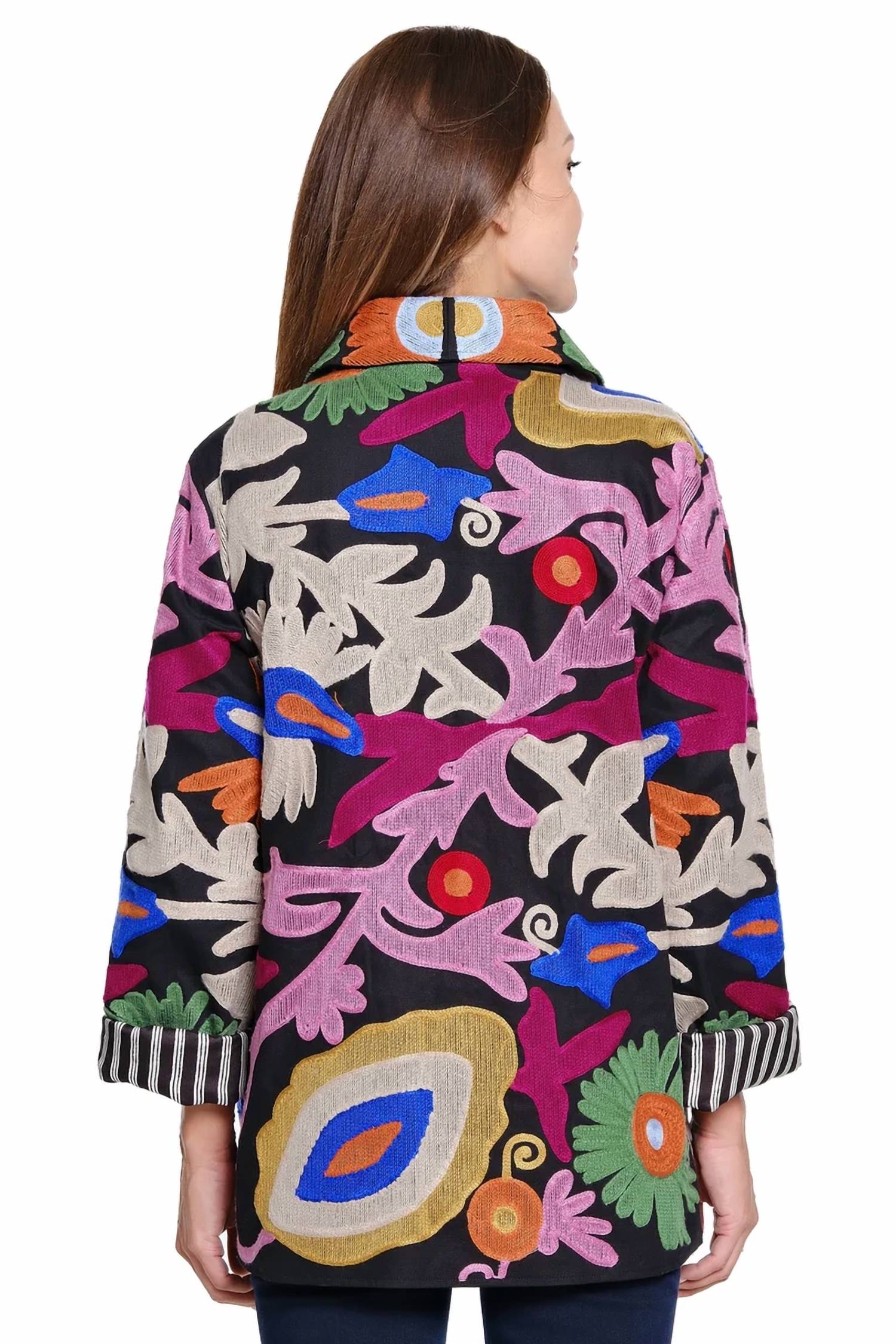 John Mark - Embroidered Oversized Pocket Blazer