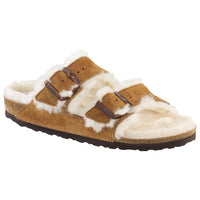 BIRKENSTOCK Women's Arizona Shearling Sandal in mink 1 - women's sandal - detail view