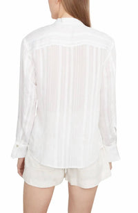 Vince - Drapey Stripe Band Collar Shirt
