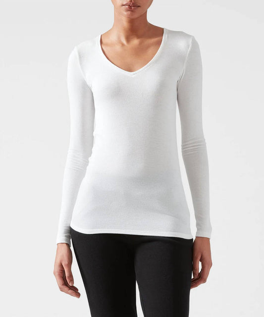 Atm - Micro Modal Rib V-Neck Tee Top