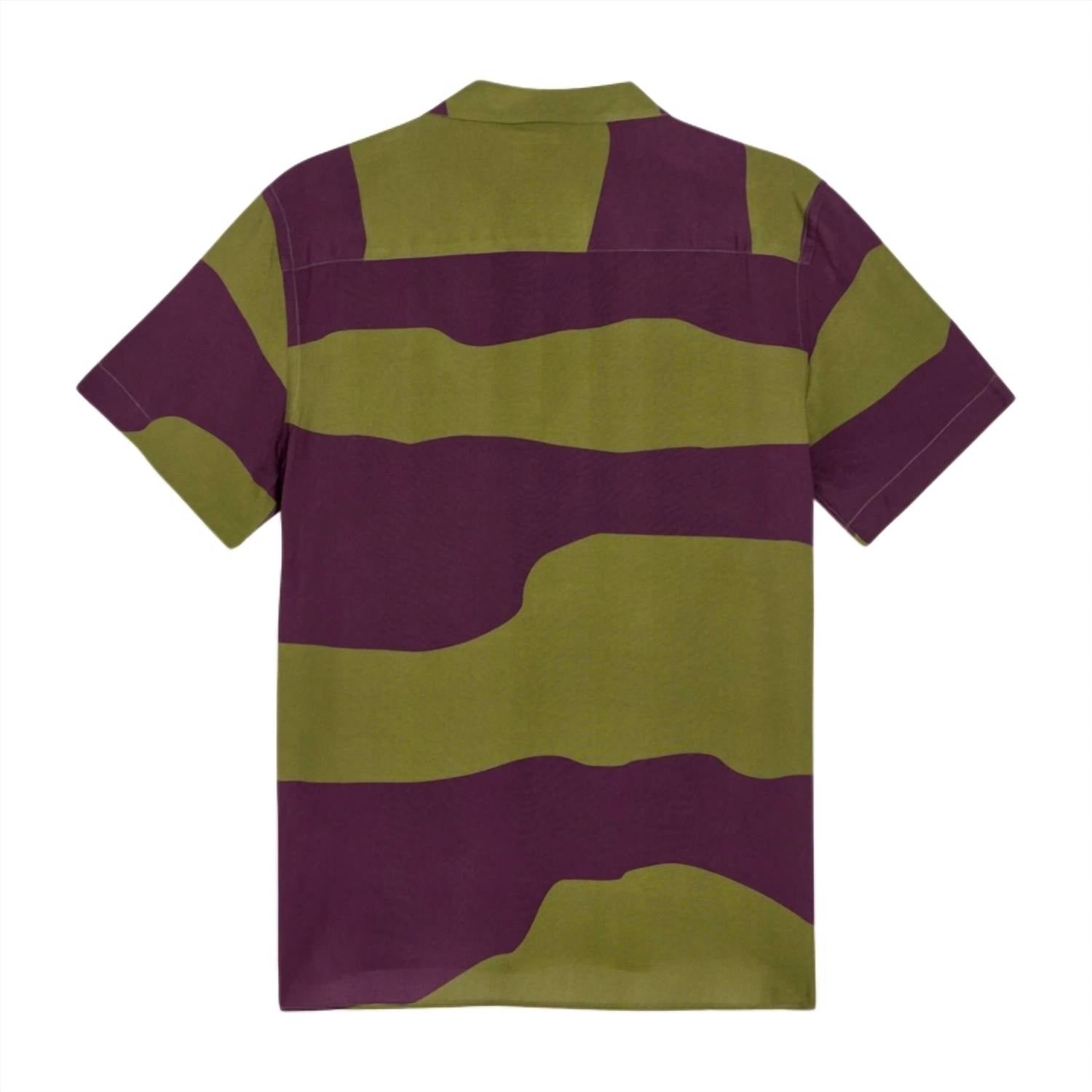OAS Dusky Dune Short Sleeve Shirt in green purple - men's shirt - view 4