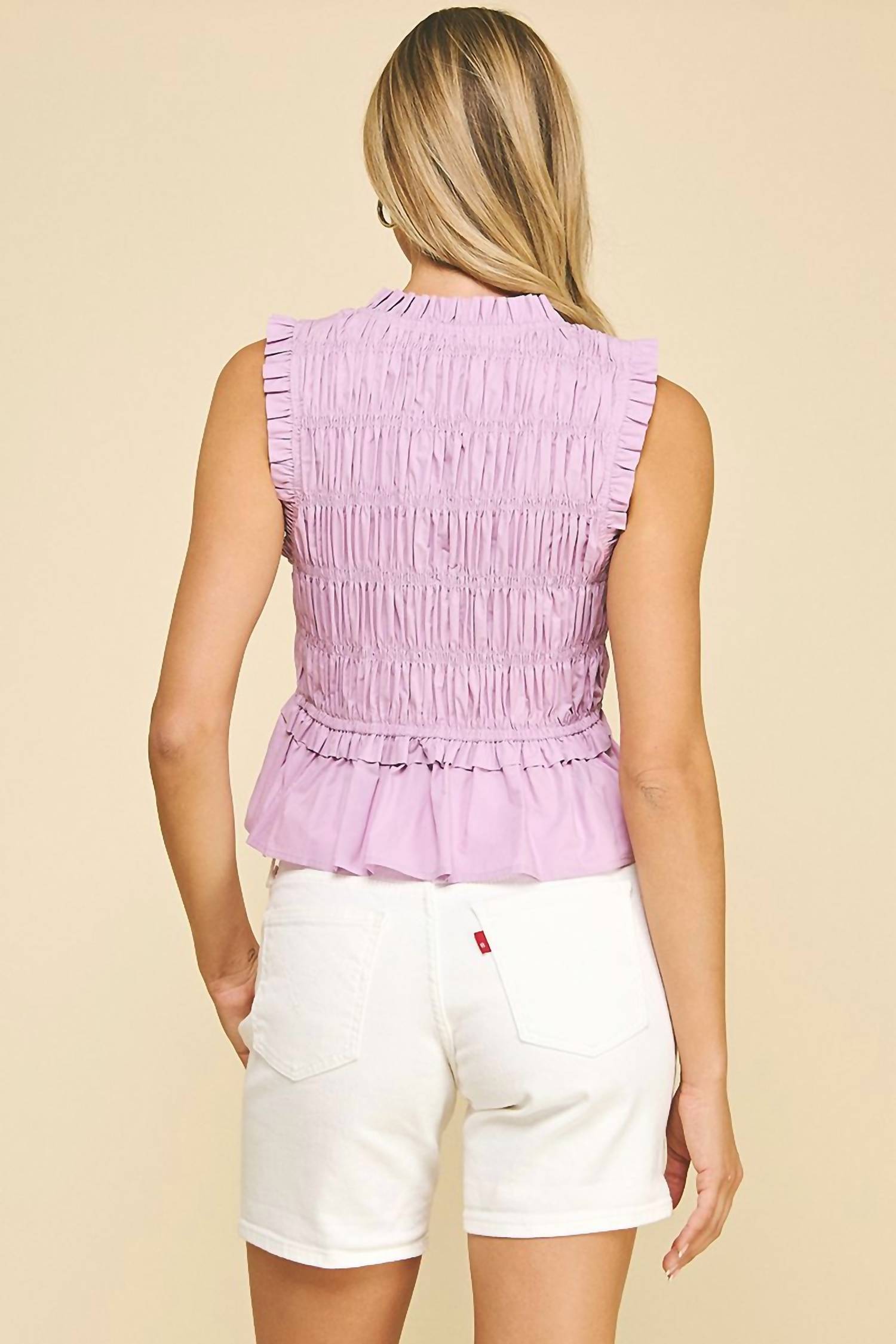 Pinch - Charlotte Tie-front Smocked Top