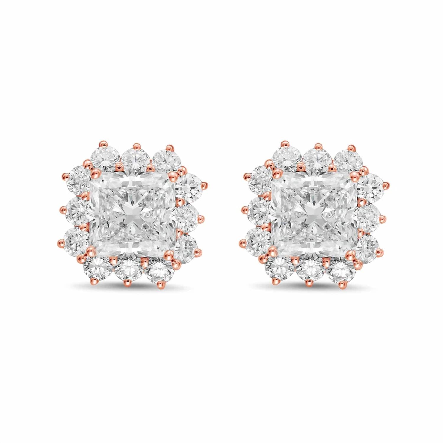 Diana M Jewels - Women's Radiant Lab-Grown Diamond Stud Earrings (9.00 Ct TCW) - Elegant Plus