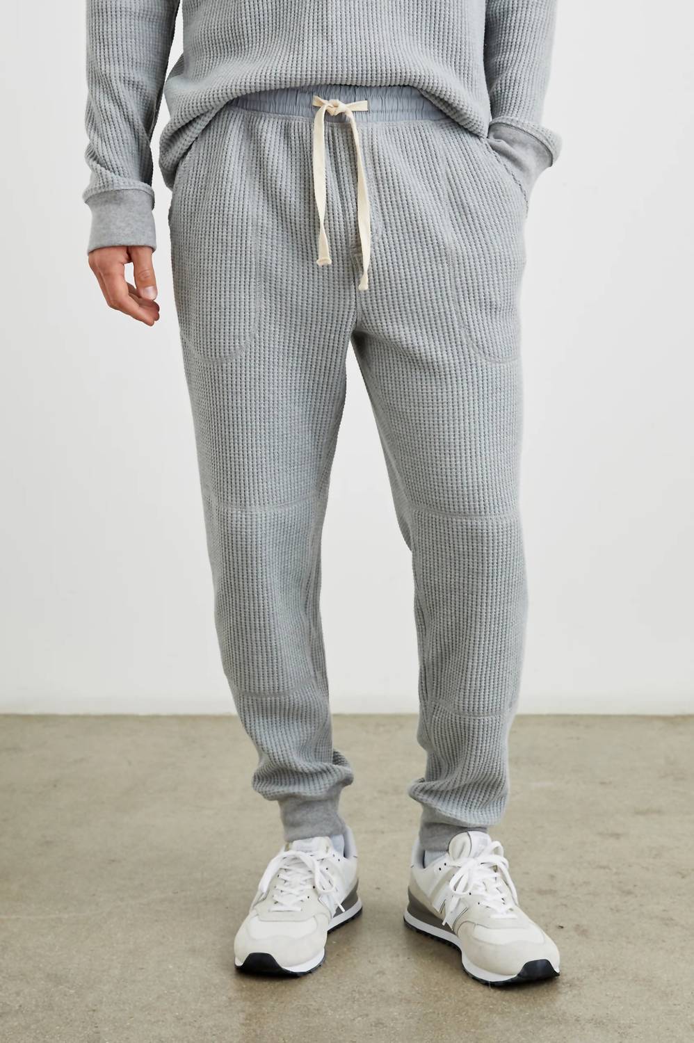 Rails Cooper Sweatpant in heather grey - men's pants - detail view