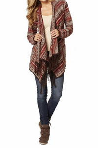 Elan - Boho Chic Open-front Cardigan