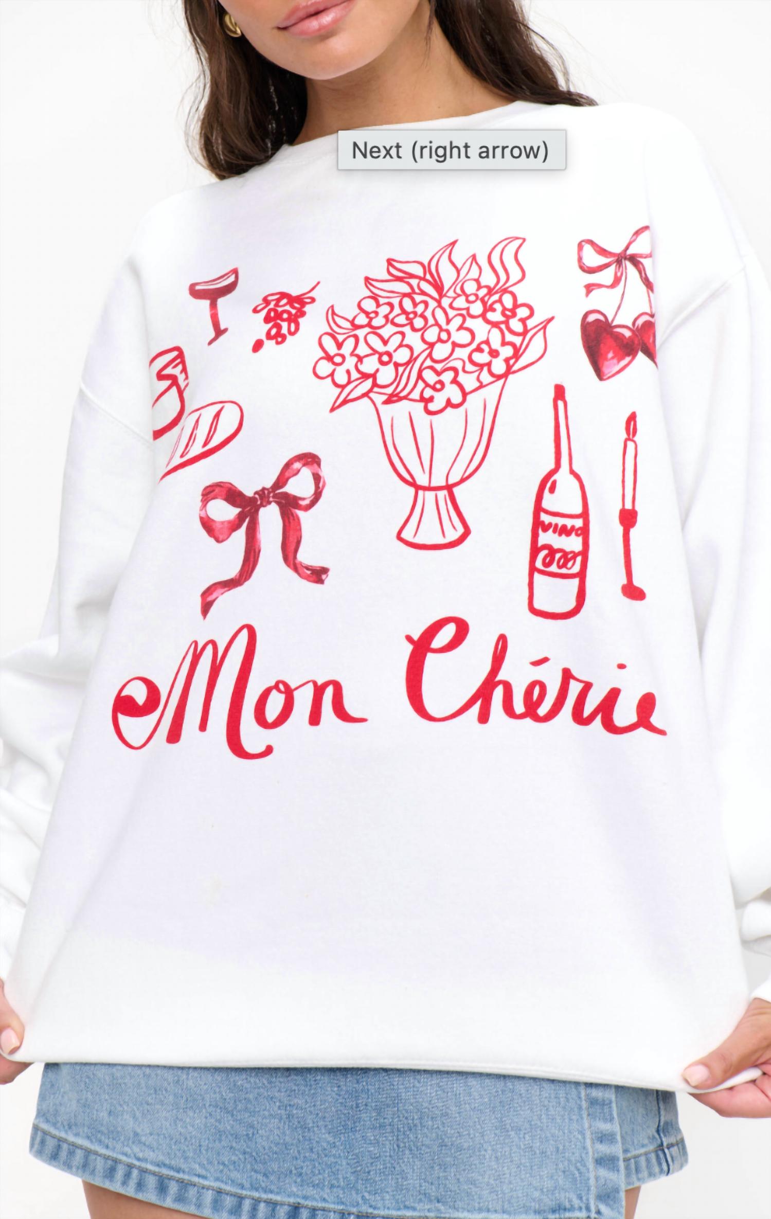 Show Me Your Mumu Stanley Crewneck Sweatshirt in mon cherie graphic - women's top - alternate view