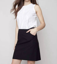 CHARLIE B Women's Stretch Pull On Short Skort in black - women's shorts - view 4
