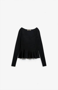 vanessabruno The Flower Jumper Top in black - women's long sleeve top - view 4