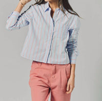 The Shirt - Long Sleeve Boxy Crop Button Down Shirt