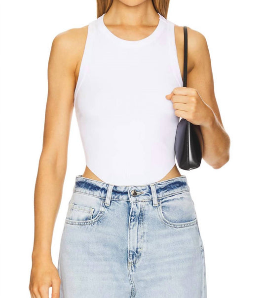 Good American - Lightweight Sleeveless Rib Racer Tank Top