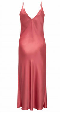 Karmamia WOMEN CAMISOLE DRESS in semi rich coral - women's dress - detail view