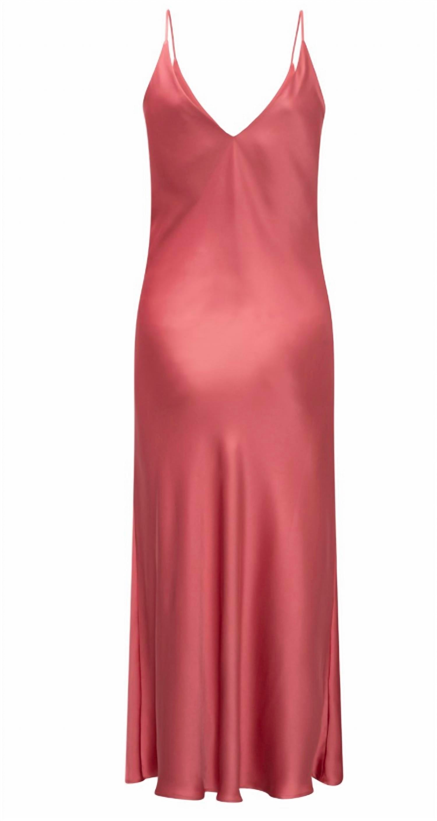 Karmamia WOMEN CAMISOLE DRESS in semi rich coral - women's dress - detail view