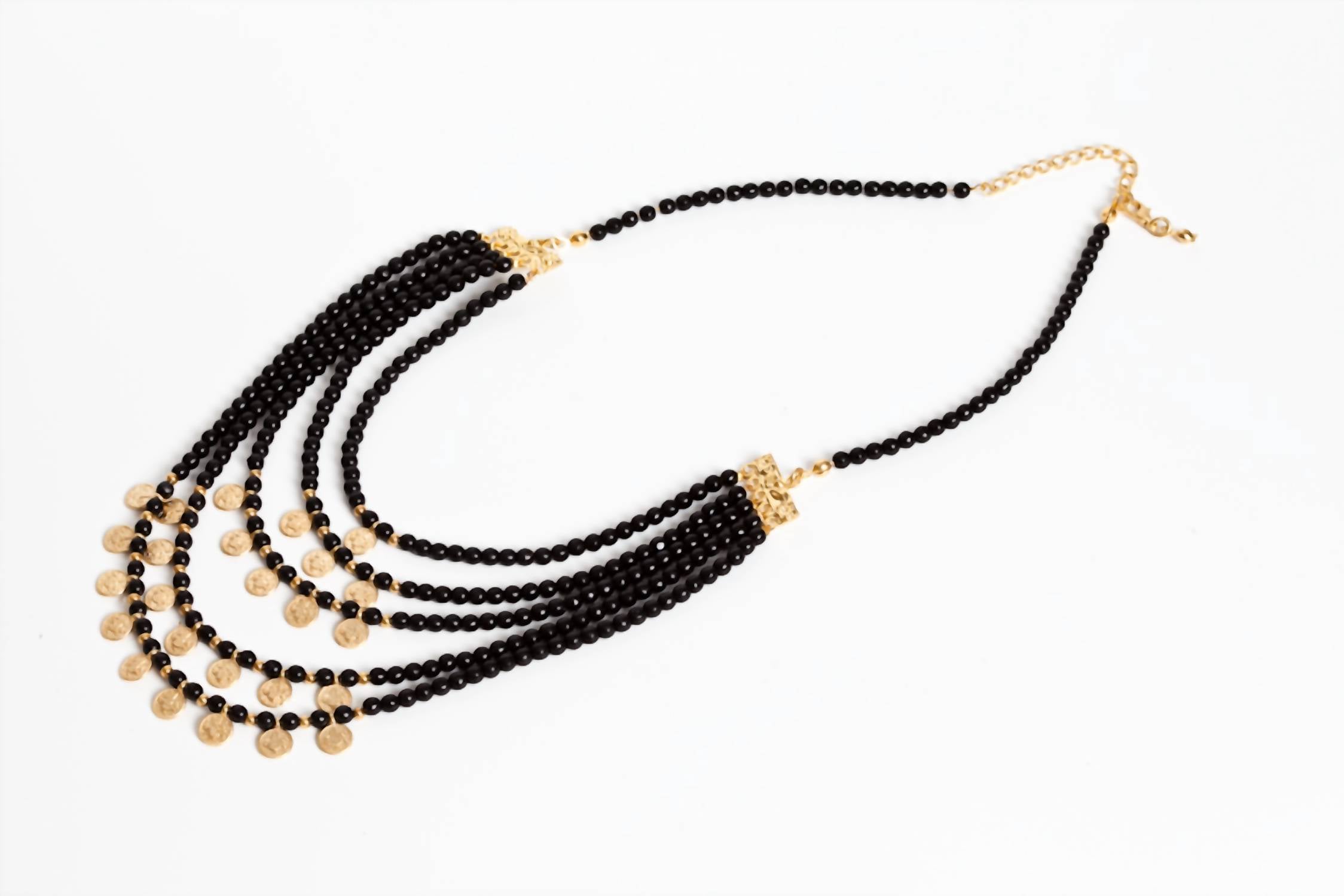 Avenue Chic - Tiny coin Beaded Gypsi Necklace