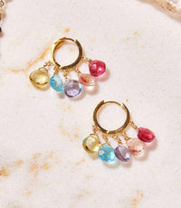 Native Gem - Women's Gemstone Huggie Earrings