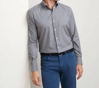 PETER MILLAR Conway Crown Lite Cotton Stretch Sport Shirt in popular brown - men's shirt